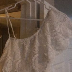 White dress with one shoulder